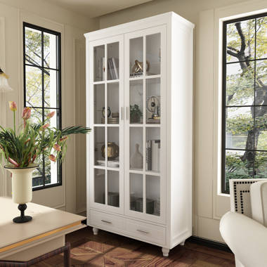 Glass door storage deals hutch